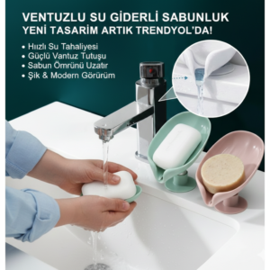 vantuzlu su giderli sabunluk, 🧼 vantuzlu su giderli sabunluk – pratik & hijyenik tasarım
