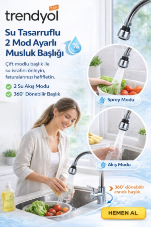 su tasarruflu 2 modlu musluk başlığı (kısa model)